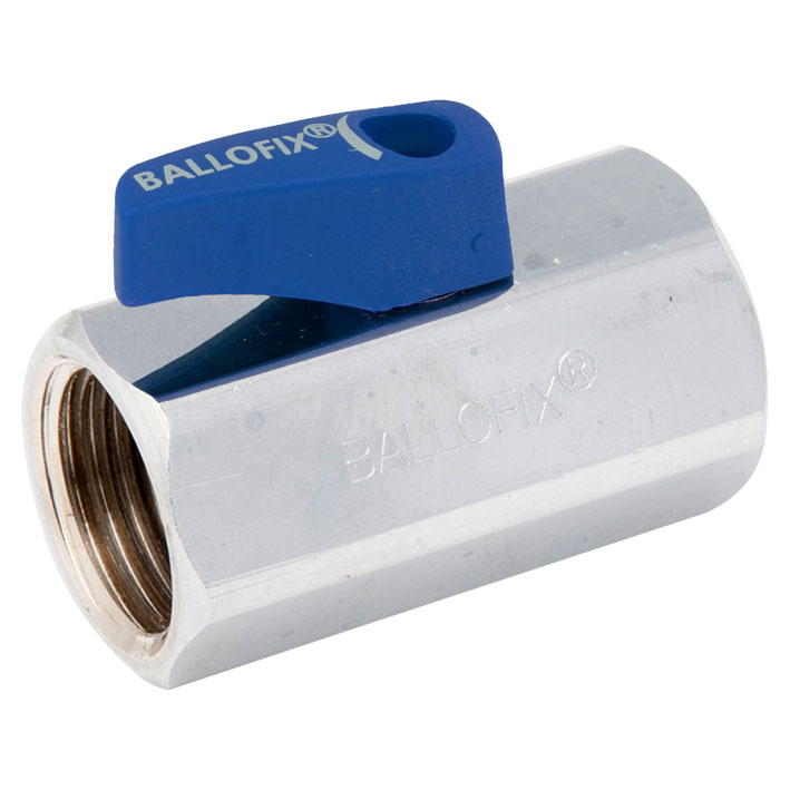 Ballofix chromé, avec poignée bleu, f/f