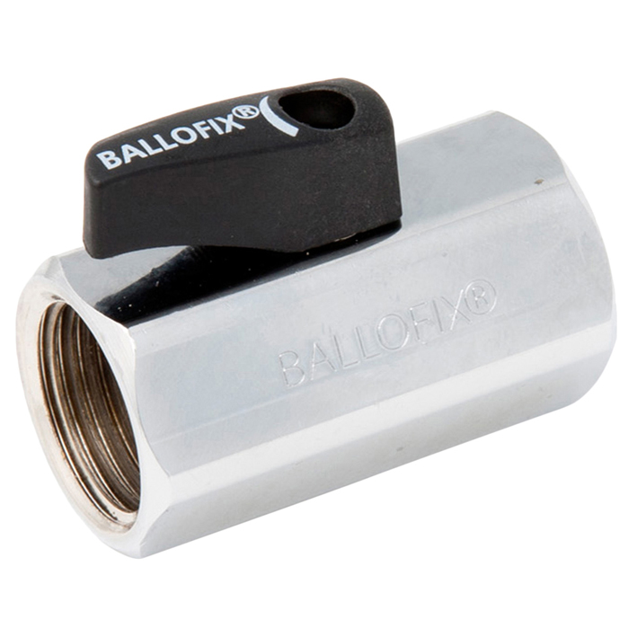 Ballofix chromé, avec poignée noir, f/f