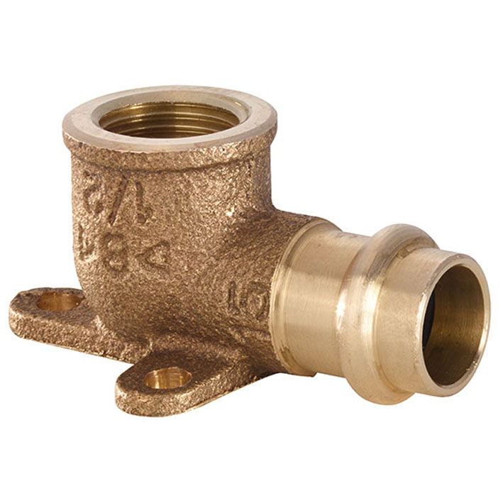 B Press Applique à coude bronze avec 3 trous femelle - Typ P4471G