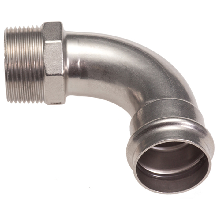 B Press Inox Bogen 90° AG V-Kontur - Typ PS4001G