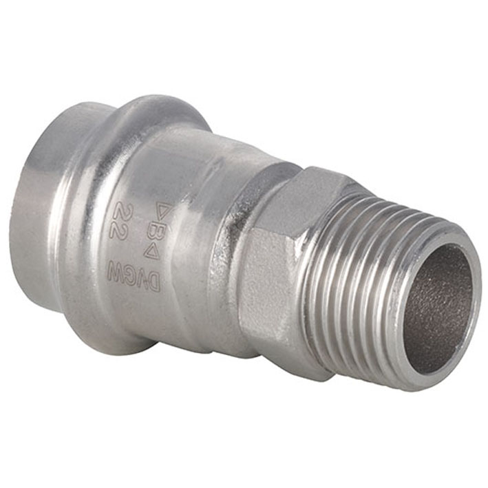 B Press Inox Übergangsmuffe mit AG V-Kontur - Typ PS4243G
