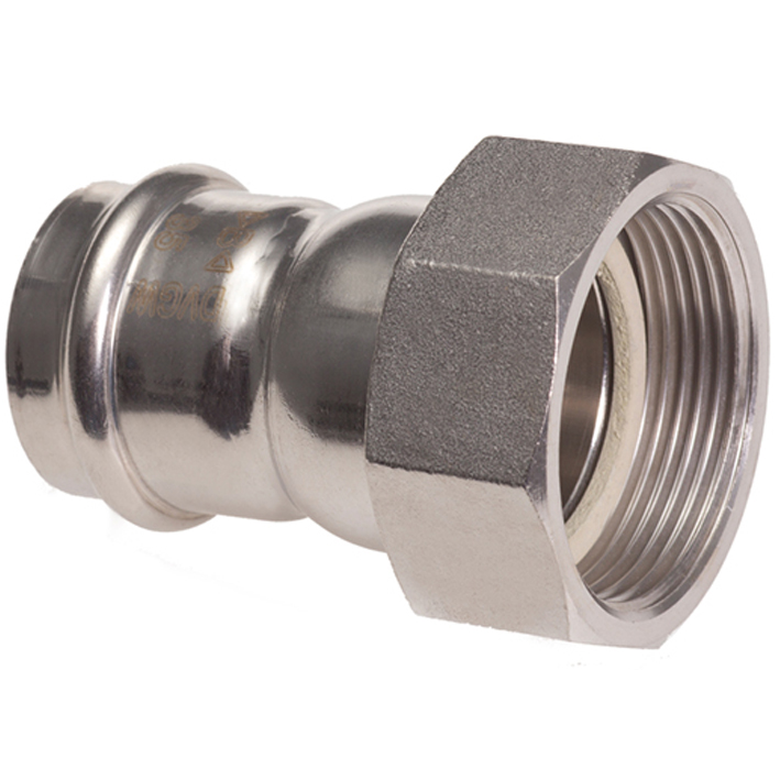 B Press Inox Halbe Verschraubung flachdichtend V-Kontur - Typ PS4335