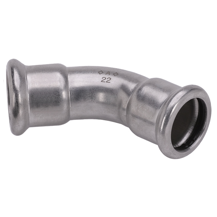 A Press Inox Bogen 45° I/I, M-Kontur, 316L, PS26041