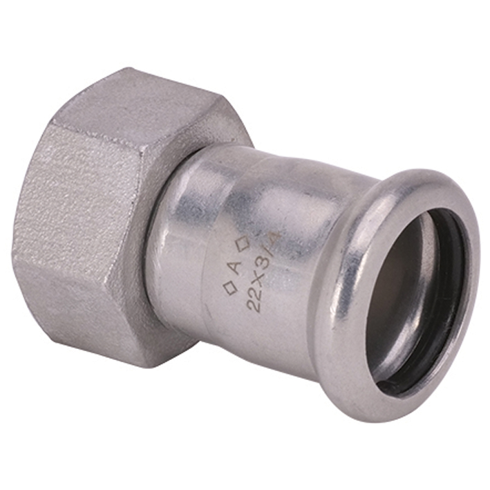 A Press Inox halbe Verschraubung mit zyl. IG (G), M-Kontur, 316L, Typ PS26355