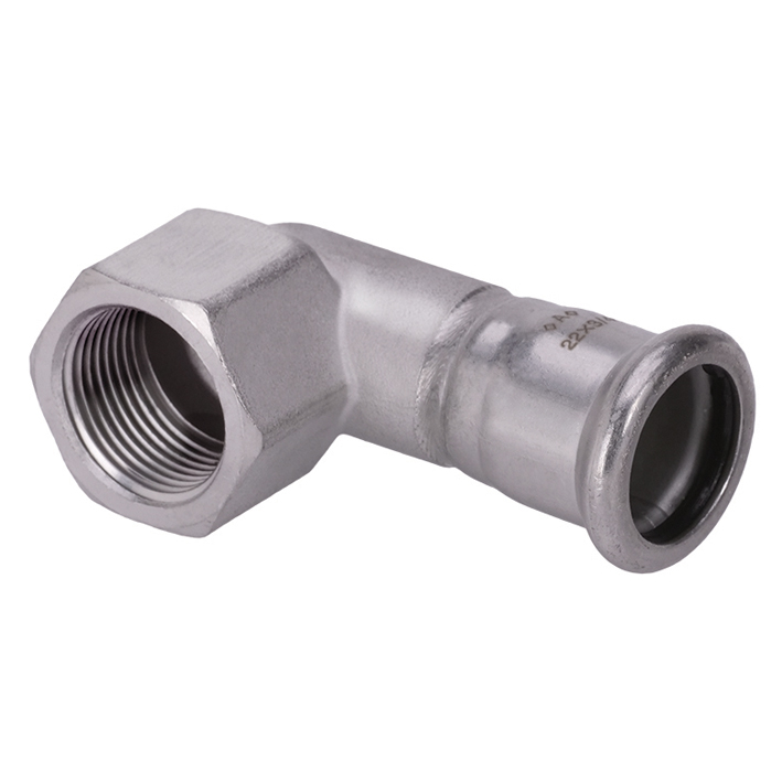 A Press Inox Winkel 90° mit zyl.IG (Rp) /I, M-Kontur, 316L, PS26090G