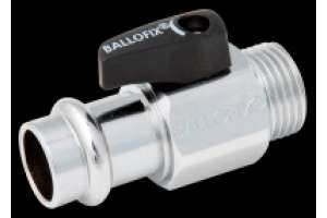 Ballofix chromé, avec poignée noire, m/Press V-contour