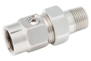 Raccord de radiateur Ballofix, droit, nickelé, joint PTFE. f/m