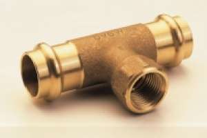 B Press Té bronze avec filetage femelle V-Contour - Typ P4130G