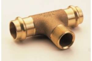 B Press Té bronze avec filetage mâle V-Contour - Typ P4132G