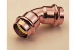 B Press Gas Bogen 45° A/A Cu - Typ PG5041