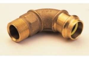 B Press Gaz Courbe 90°bronze à visser avec filetage mâle - Typ PG4001G