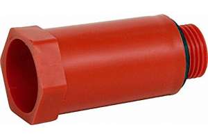 Bouchon comprimer avec filetage en PVC, rouge