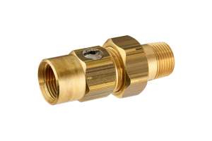 Raccord de radiateur Ballofix, droit, laiton, joint PTFE. f/m