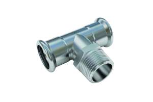 Press INOX-304, T-Stück mit AG - M-Kontur