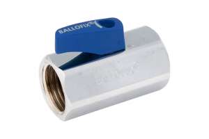 Ballofix chromé, avec poignée bleu, f/f