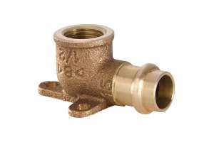 B Press Applique à coude bronze avec 3 trous femelle - Typ P4471G