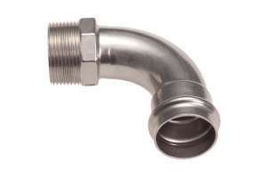 B Press Inox Bogen 90° AG V-Kontur - Typ PS4001G