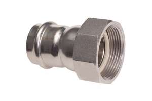 B Press Inox Halbe Verschraubung flachdichtend V-Kontur - Typ PS4335