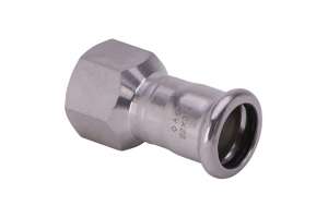 A Press Inox Übergangsmuffe mit zyl. IG (Rp), M-Kontur, 316L, PS26270G