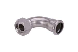 A Press Inox Bogen 90° Verschraubung zyl.IG (G) /I, M-Kontur, 316L, PS26002G