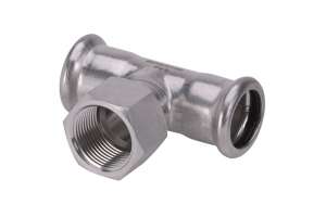 A Press Inox T-Stück mit zyl. IG (Rp), M-Kontur, 316L, PS26130G